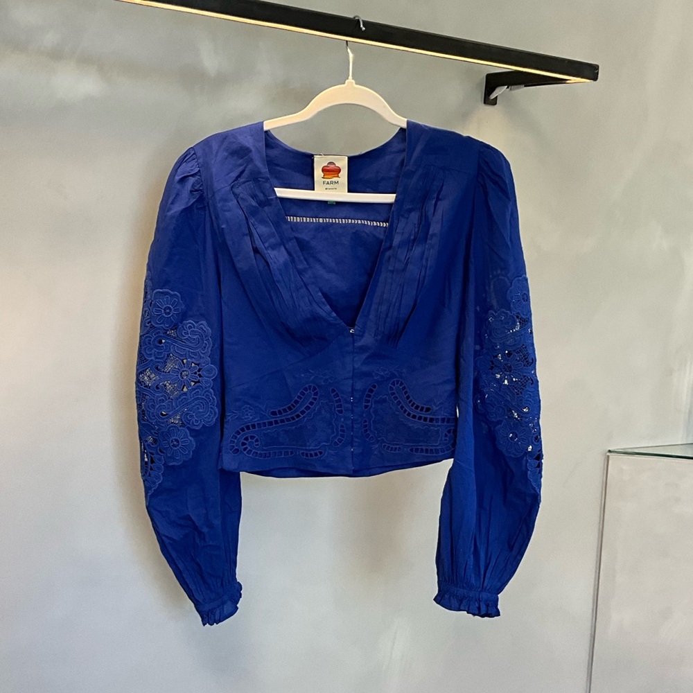 Blue long sleeve blouse